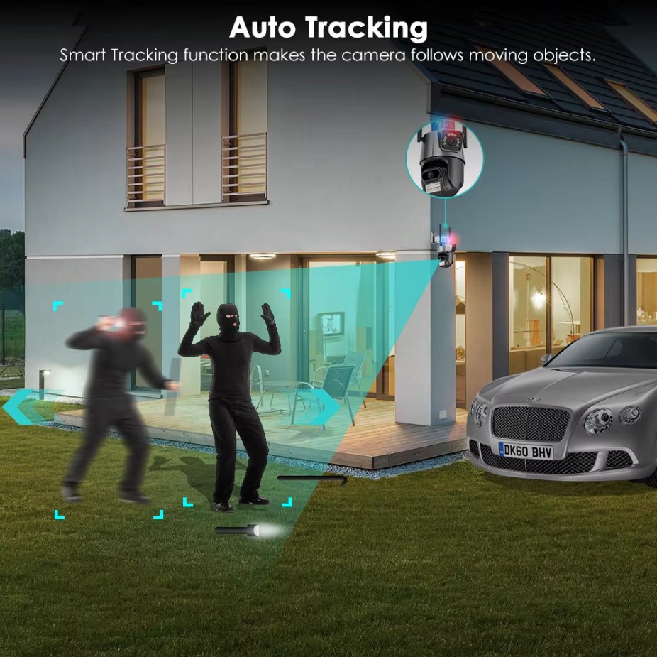 Bežična sigurnosna kamera P11 - QQ6 PTZ WIFI Dual - Lens - Kupiti