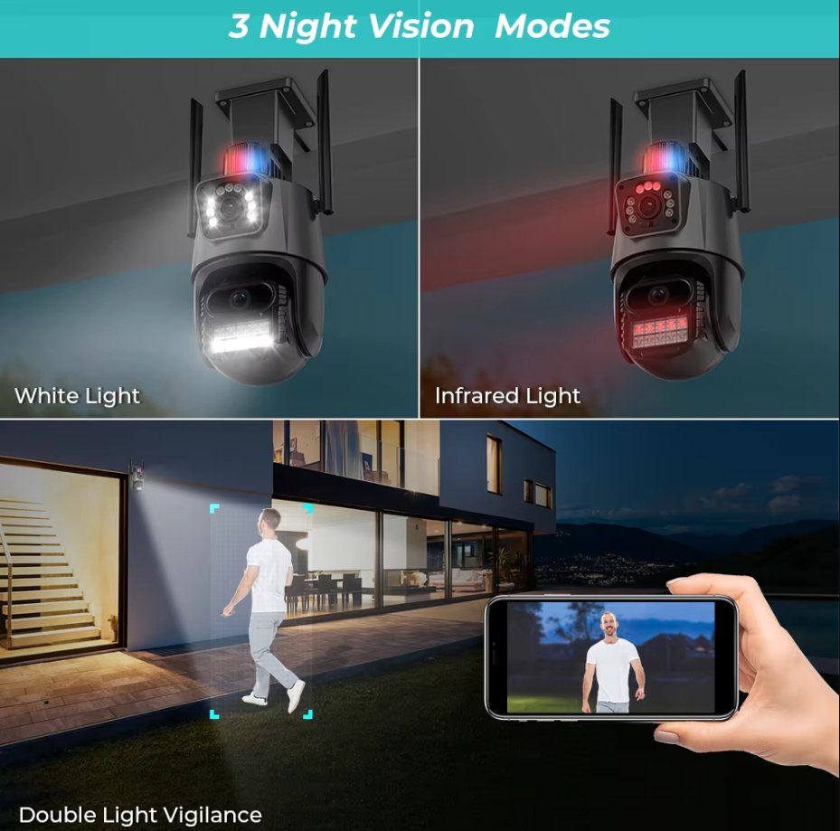 Bežična sigurnosna kamera P11 - QQ6 PTZ WIFI Dual - Lens - Kupiti
